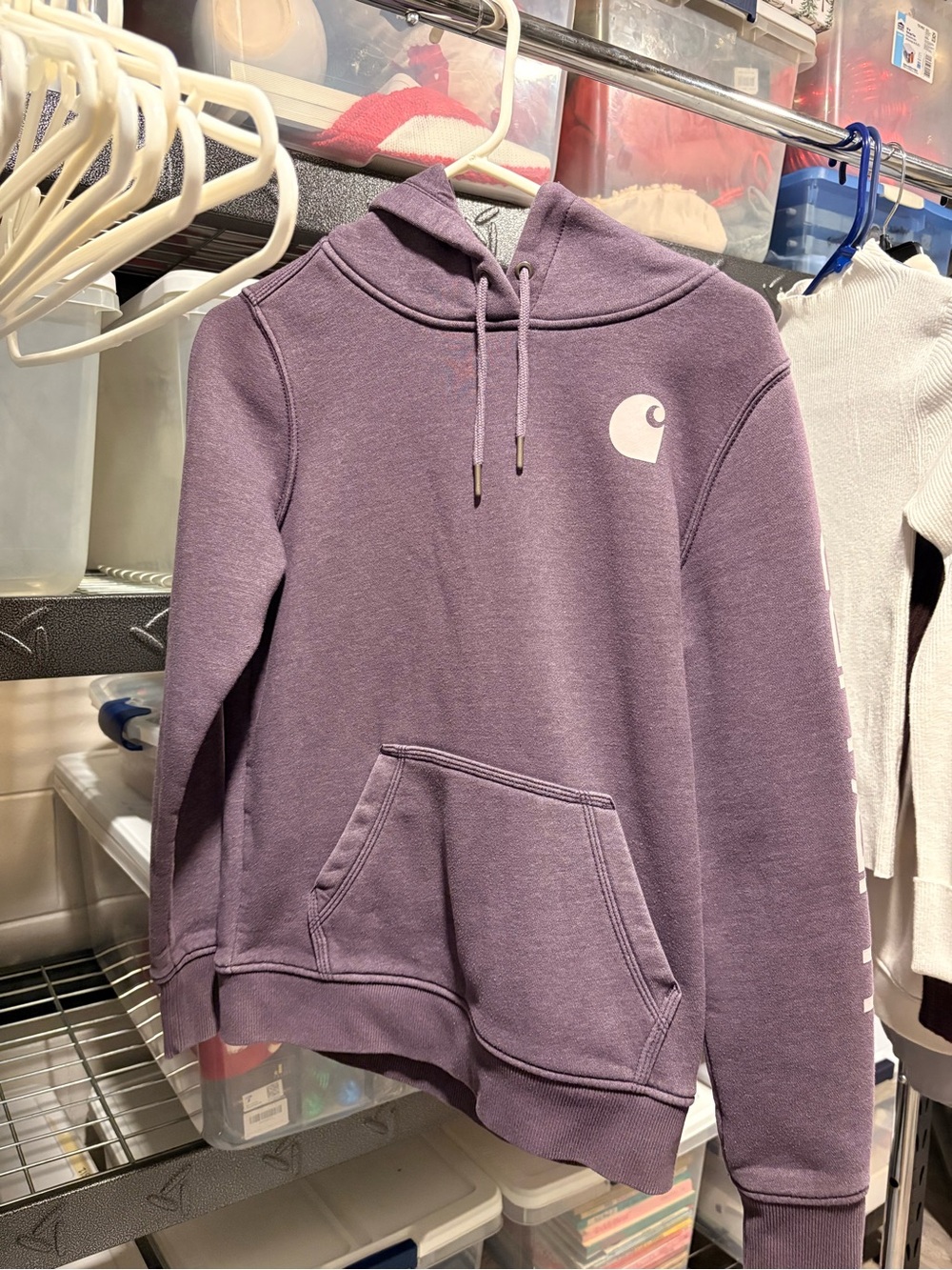 Carhartt Purple Pullover Hoodie with Logo